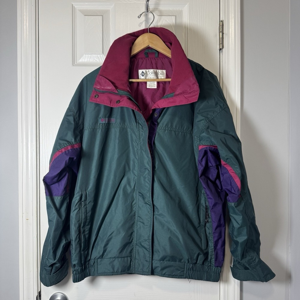 Columbia Bugaboo 3 in 1 Lined Jacket Womens Large L Green‎ Vintage Read